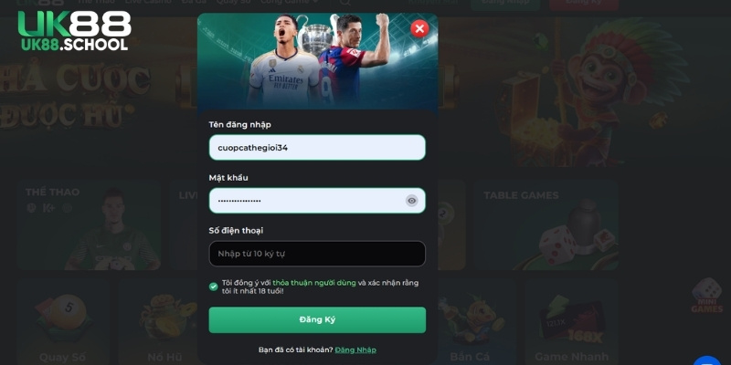 Hé lộ quy trình đăng ký UK88 siêu đơn giản cho newbie